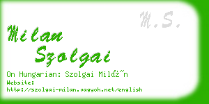 milan szolgai business card